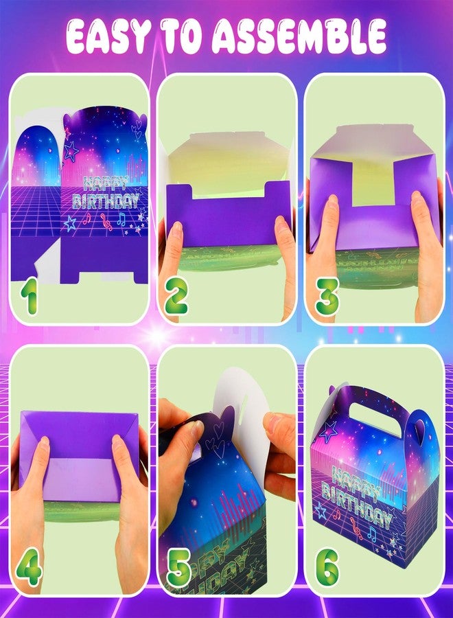 مارسبارك مجموعة مارسبارك المكونة من 24 علبة هدايا ورقية لحفلات أعياد الميلاد ذات الطابع الكيبوبي، علب هدايا مستوحاة من الكيبوب لتزيين حفلات أعياد الميلاد ذات الطابع الأنمي (رمز موسيقي بنفسجي) - Image 5